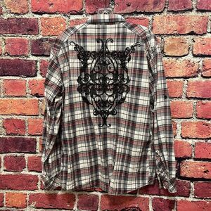 Y2K long sleeve plaid shirt